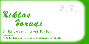 miklos horvai business card