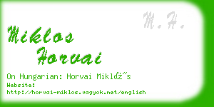 miklos horvai business card